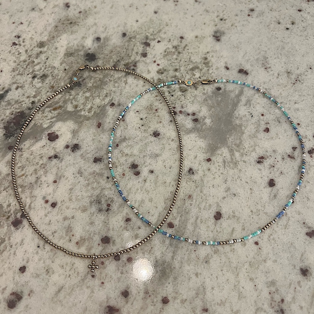 Set of 2 E Newton 15” necklaces